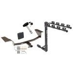 Trailer Tow Hitch w/ 4 Bike Rack For 11-15 Chevy Cruze 16-18 Limited 12-19 Buick Verano Exc Turbo or Dual Exhaust tilt away adult or child arms fold down carrier w/ Lock and Cover