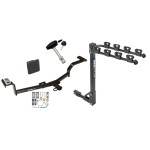 Trailer Tow Hitch w/ 4 Bike Rack For 12-17 KIA Rio Sedan Hyundai Accent tilt away adult or child arms fold down carrier w/ Lock and Cover