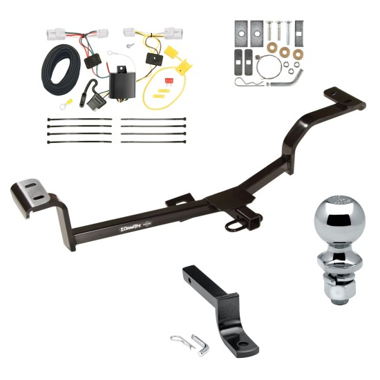 Trailer Tow Hitch For 12-17 Hyundai Accent 4 Dr. Sedan Complete Package w/ Wiring Draw Bar and 2" Ball