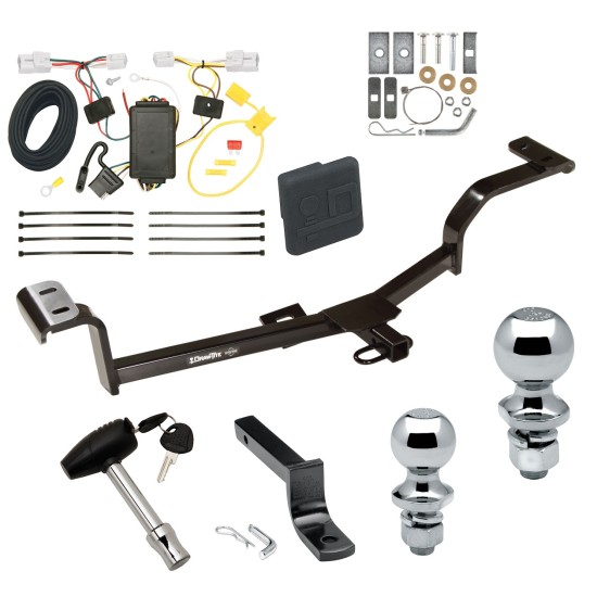 Trailer Tow Hitch For 12-17 KIA Rio 4 Dr. Sedan Except S Deluxe Package Wiring 2" and 1-7/8" Ball and Lock