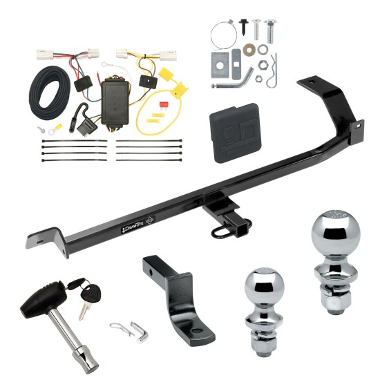 Trailer Tow Hitch For 10-17 Mitsubishi Lancer Exc Evolution Ralliart Dual Exhaust Deluxe Package Wiring 2" and 1-7/8" Ball and Lock