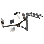 Trailer Tow Hitch w/ 4 Bike Rack For 13-16 Dodge Dart tilt away adult or child arms fold down carrier w/ Lock and Cover