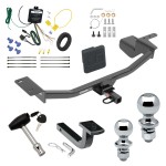 Trailer Tow Hitch For 10-14 Volkswagen GTI Hatchback Deluxe Package Wiring 2" and 1-7/8" Ball and Lock