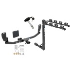 Trailer Tow Hitch w/ 4 Bike Rack For 13-21 Hyundai Elantra GT Except for Korean Manufactured Vehicles tilt away adult or child arms fold down carrier w/ Lock and Cover