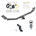 Trailer Tow Hitch For 13-19 Nissan Sentra S SL SV Excluding SR, SR Turbo and Nismo 20-23 S Complete Package w/ Wiring Draw Bar and 2" Ball