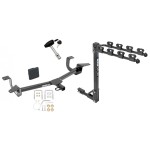 Trailer Tow Hitch w/ 4 Bike Rack For 14-19 Ford Fiesta 4 Dr. Sedan tilt away adult or child arms fold down carrier w/ Lock and Cover