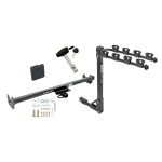 Trailer Tow Hitch w/ 4 Bike Rack For 07-14 Toyota Yaris Liftback tilt away adult or child arms fold down carrier w/ Lock and Cover