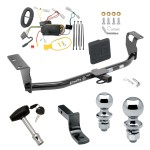 Trailer Tow Hitch For 14-19 Toyota Corolla Except Hatchback Deluxe Package Wiring 2" and 1-7/8" Ball and Lock