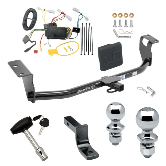 Trailer Tow Hitch For 14-19 Toyota Corolla Except Hatchback Deluxe Package Wiring 2" and 1-7/8" Ball and Lock