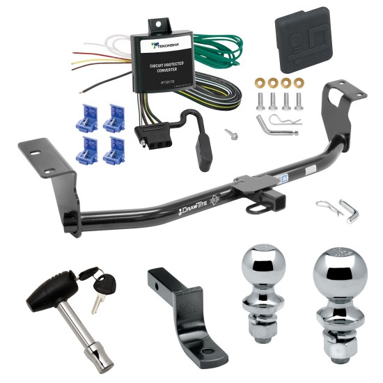 Trailer Tow Hitch For 04-07 Toyota Corolla Deluxe Package Wiring 2" and 1-7/8" Ball and Lock