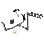 Trailer Tow Hitch w/ 4 Bike Rack For 14-18 Mazda 3 5 Dr. Hatchback tilt away adult or child arms fold down carrier w/ Lock and Cover