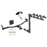 Trailer Tow Hitch w/ 4 Bike Rack For 14-19 KIA Soul tilt away adult or child arms fold down carrier w/ Lock and Cover