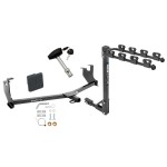 Trailer Tow Hitch w/ 4 Bike Rack For 14-21 Volkswagen Beetle Except R-Line GSR tilt away adult or child arms fold down carrier w/ Lock and Cover