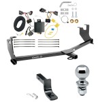 Trailer Tow Hitch For 14-21 Volkswagen Beetle Except R-Line GSR Complete Package w/ Wiring Draw Bar and 2" Ball