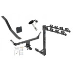 Trailer Tow Hitch w/ 4 Bike Rack For 13-20 Cadillac ATS Except ATS-V tilt away adult or child arms fold down carrier w/ Lock and Cover