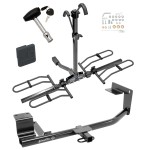 Trailer Tow Hitch For 15-18 Volkswagen Jetta 4 Dr. Sedan Except Hybrid TDI Platform Style 2 Bike Rack w/ Hitch Lock and Cover