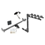 Trailer Tow Hitch w/ 4 Bike Rack For 15-19 Toyota Yaris Except SE 20-22 Yaris Sedan tilt away adult or child arms fold down carrier w/ Lock and Cover