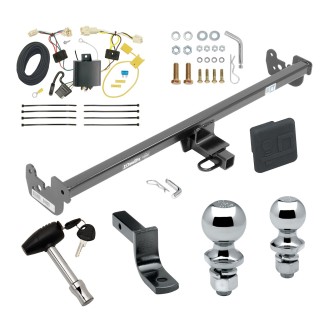 Trailer Tow Hitch For 15-19 Toyota Yaris Except SE 20-22 Yaris Sedan Deluxe Package Wiring 2" and 1-7/8" Ball and Lock