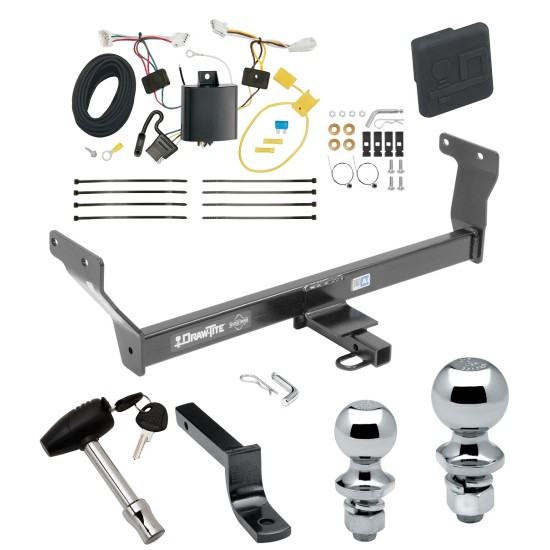 Trailer Tow Hitch For 14-24 Infiniti Q50 Deluxe Package Wiring 2" and 1-7/8" Ball and Lock