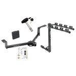 Trailer Tow Hitch w/ 4 Bike Rack For 16-22 Honda HR-V tilt away adult or child arms fold down carrier w/ Lock and Cover