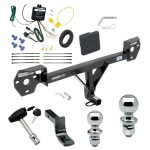 Trailer Tow Hitch For 17-20 Toyota 86 Deluxe Package Wiring 2" and 1-7/8" Ball and Lock