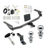 Trailer Tow Hitch For 17-20 Hyundai Elantra 4 Dr. Limited Except Sport Deluxe Package Wiring 2" and 1-7/8" Ball and Lock