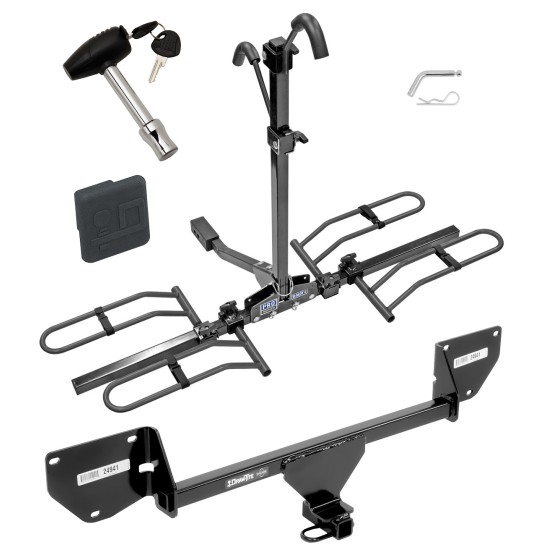 Trailer Tow Hitch For 16-22 Chevy Spark Platform Style 2 Bike Rack w/ Hitch Lock and Cover