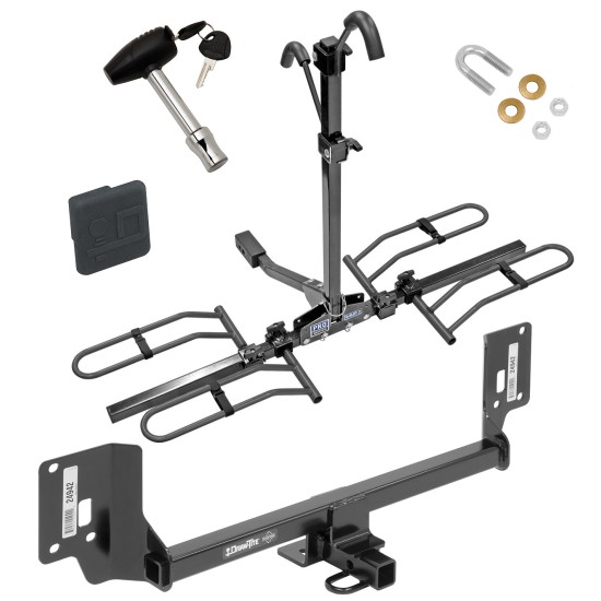 Trailer Tow Hitch For 15-20 Acura TLX Platform Style 2 Bike Rack w/ Hitch Lock and Cover