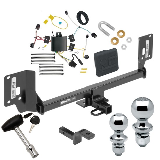 Trailer Tow Hitch For 15-19 Acura TLX Deluxe Package Wiring 2" and 1-7/8" Ball and Lock