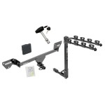 Trailer Tow Hitch w/ 4 Bike Rack For 16-19 Chevy Cruze tilt away adult or child arms fold down carrier w/ Lock and Cover