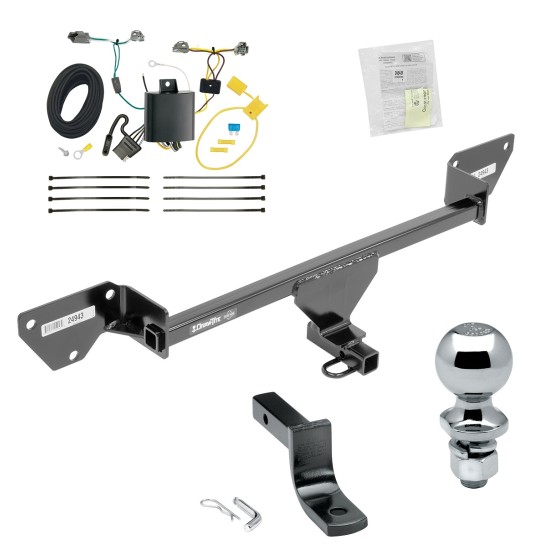 Trailer Tow Hitch For 16-19 Chevy Cruze Complete Package w/ Wiring Draw Bar and 2" Ball