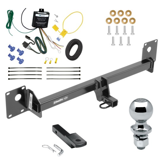 Trailer Tow Hitch For 18-19 Volkswagen Golf Alltrack 15 SportWagen Complete Package w/ Wiring Draw Bar and 2" Ball