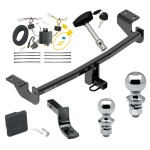 Trailer Tow Hitch For 2016 Toyota iM 17-18 Corolla iM Deluxe Package Wiring 2" and 1-7/8" Ball and Lock