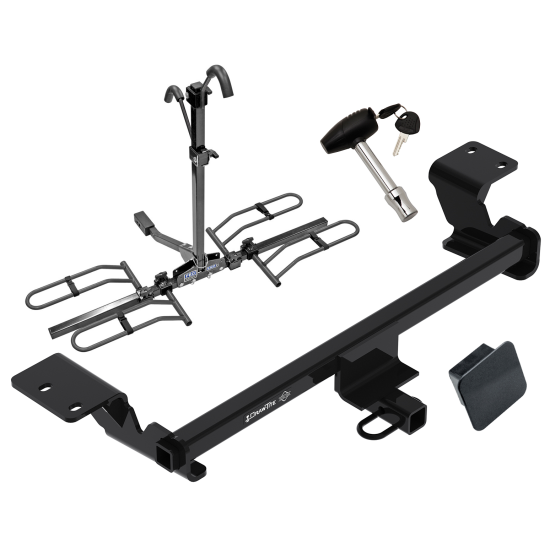 Trailer Tow Hitch For 10-21 Toyota Prius 12-20 Prius V 12-15 Plug-In Platform Style 2 Bike Rack w/ Hitch Lock and Cover