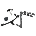 Trailer Tow Hitch w/ 4 Bike Rack For 14-18 FIAT 500L tilt away adult or child arms fold down carrier w/ Lock and Cover