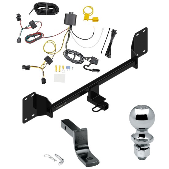 Trailer Tow Hitch For 18-22 Honda Accord Complete Package w/ Wiring Draw Bar and 2" Ball