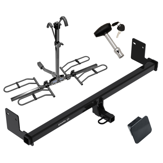 Trailer Tow Hitch For 18-23 Hyundai Kona Platform Style 2 Bike Rack w/ Hitch Lock and Cover