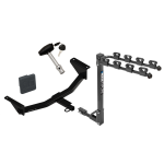 Trailer Tow Hitch w/ 4 Bike Rack For 19-24 Mazda 3 Sedan tilt away adult or child arms fold down carrier w/ Lock and Cover