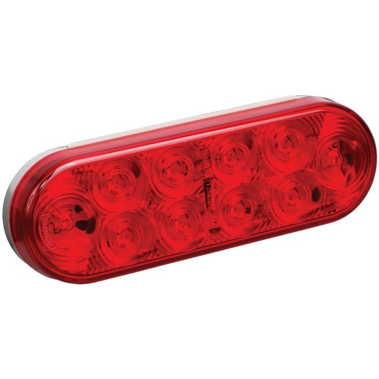 Wesbar Trailer Taillight LED 6in Oval Grommet Mount Stop/Tail/Turn Red WP Boat Light