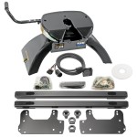 Reese Elite Rails 18K 5th Wheel Hitch for 02-13  Dodge Ram 1500 2500 3500 All Models with 7-Way Wiring Lube Plate Installation Kit Under-Bed for Fifth Wheel Trailer Hitch