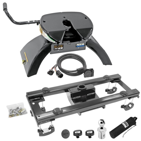 Reese Elite 25K Gooseneck and 18K 5th Wheel Hitch Complete System 10-12  Dodge Ram 2500 3500 All Models with 7-Way Trailer Wiring Underbed Gooseneck and Fifth Wheel Adapter Unit