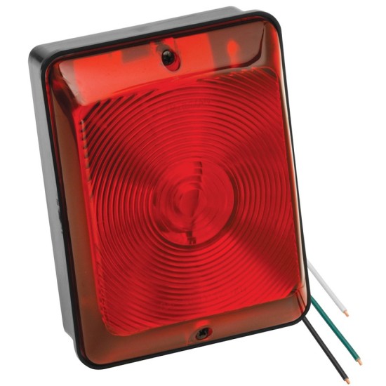 Bargman Trailer Single Taillight 86 Series Red w/ Black Base RV