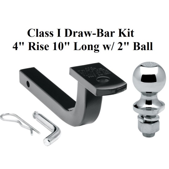 Class 1 Drawbar kit w/ 2" Trailer Hitch Ball 4" Rise 1-1/4" Receiver Mount