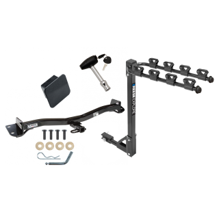 Trailer Tow Hitch w/ 4 Bike Rack For 98-03 Toyota Sienna tilt away adult or child arms fold down carrier w/ Lock and Cover