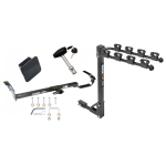 Trailer Tow Hitch w/ 4 Bike Rack For 92-06 Toyota Camry Avalon Solara Lexus ES300 ES330 tilt away adult or child arms fold down carrier w/ Lock and Cover