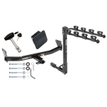 Trailer Tow Hitch w/ 4 Bike Rack For 07-17 Jeep Compass Patriot tilt away adult or child arms fold down carrier w/ Lock and Cover