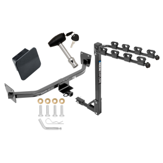 Trailer Tow Hitch w/ 4 Bike Rack For 14-17 KIA Rondo Canada Only tilt away adult or child arms fold down carrier w/ Lock and Cover