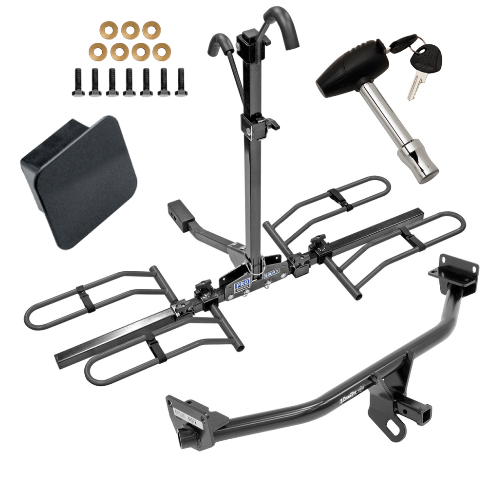 Trailer Tow Hitch For 16-21 Hyundai Tucson Class 2 Platform Style 2 Bike Rack Hitch Lock and Cover