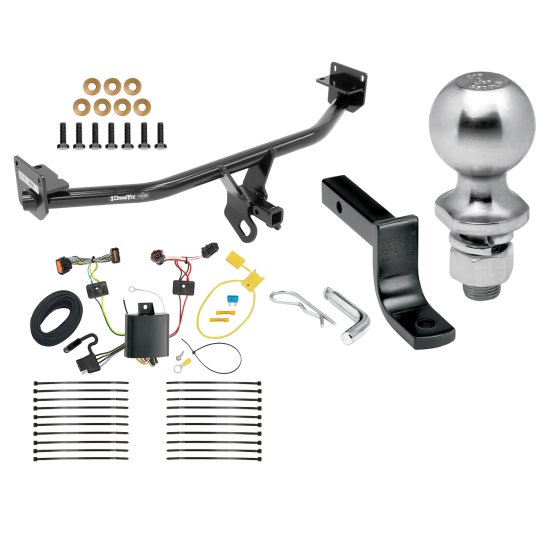 Trailer Tow Hitch For 17-21 KIA Sportage All Styles Complete Package w/ Wiring Draw Bar Kit and 2" Ball
