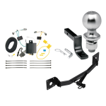 Trailer Tow Hitch For 16-25 Chevy Malibu Except Premier Class 2 Complete Package w/ Wiring Draw Bar Kit and 2" Ball